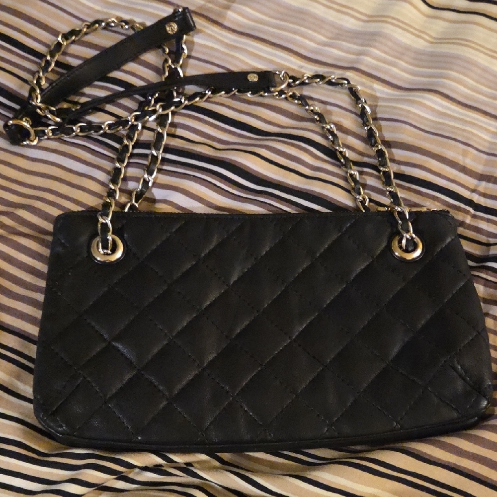 DKNY Black Quilted Leather Convertible Bag EUC - Picture 5 of 12